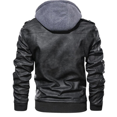 Avencea - Herens leather jacket with hood for optimal style and warmth