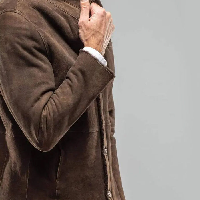 Velluto Azzurro – Shearling-Lined Suede Jacket