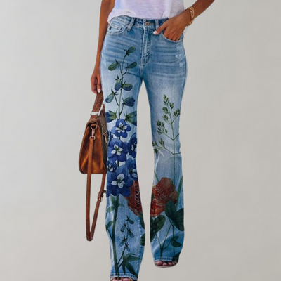 Avencea - Women's Flare Pants with Vibrant Prints