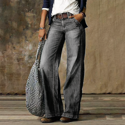 Avencea - Vintage Chic Wide Denim Jeans