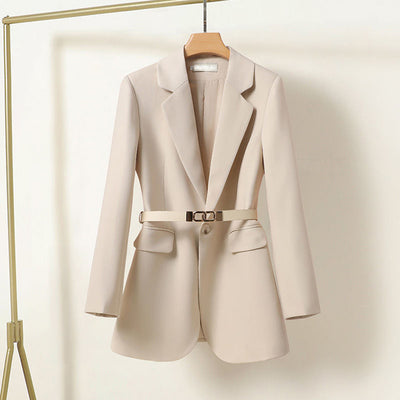 Avencea - Long blazer with belt for women - Timeless elegance and versatile stylish design