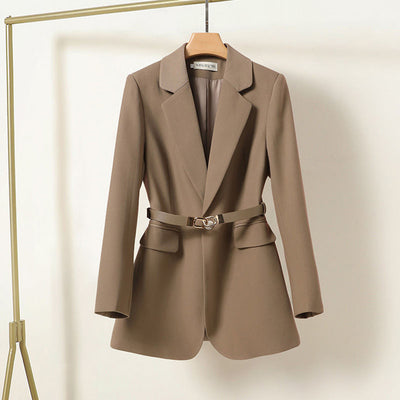 Avencea - Long blazer with belt for women - Timeless elegance and versatile stylish design
