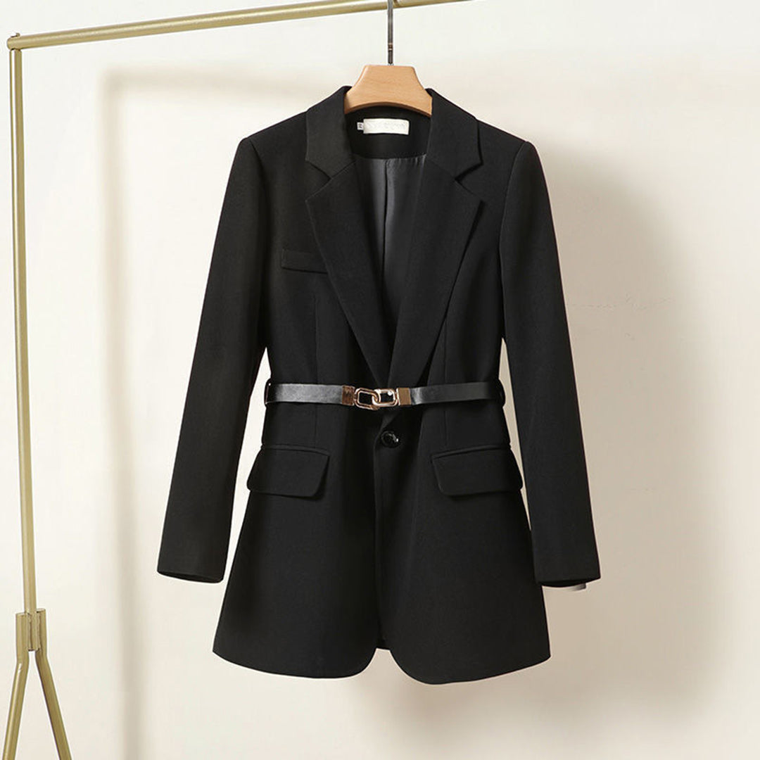 Avencea - Long blazer with belt for women - Timeless elegance and versatile stylish design