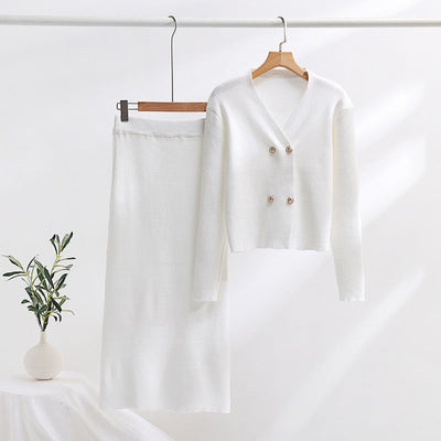 Selva Luna – Ribbed Knit Cardigan & Skirt Set