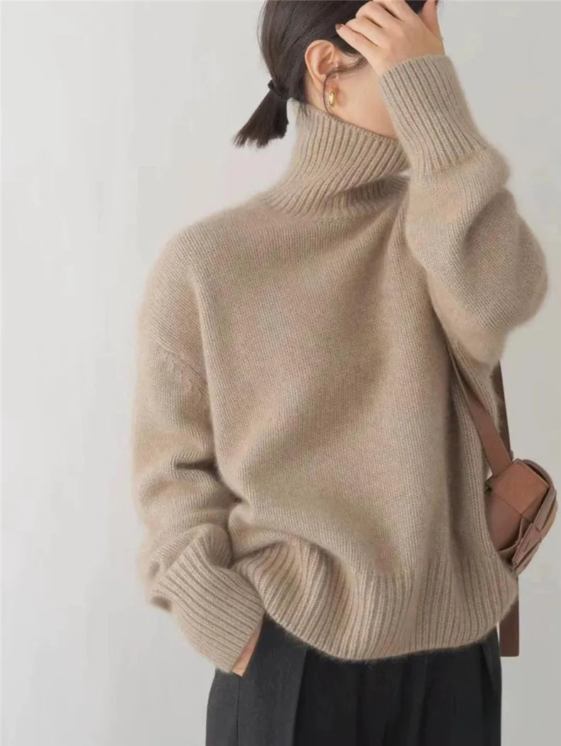 Hazel™ | High Neck Cashmere Sweater