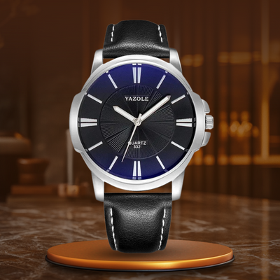 Luxurious Blue Glass Leather Watch™