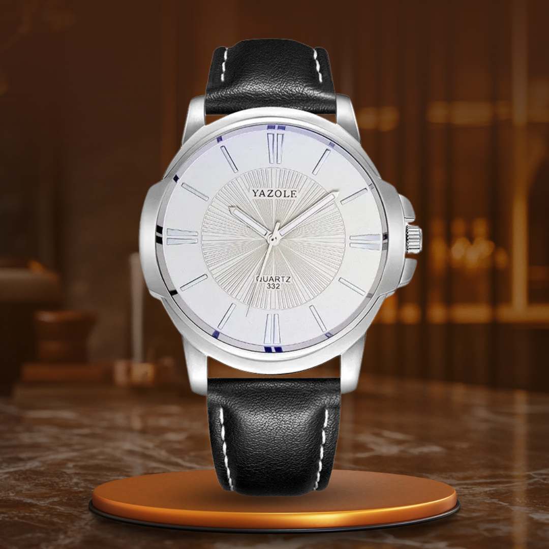 Luxurious Blue Glass Leather Watch™