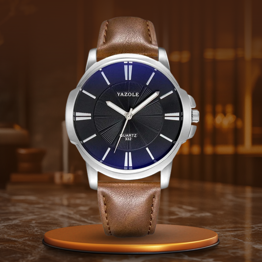Luxurious Blue Glass Leather Watch™
