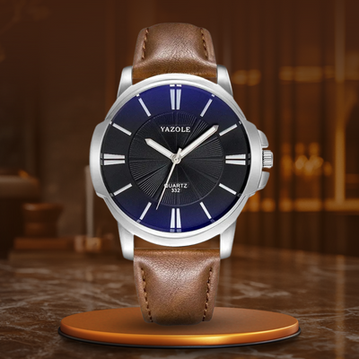 Luxurious Blue Glass Leather Watch™