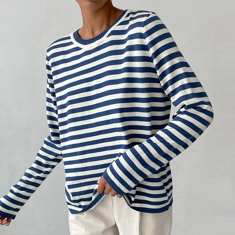 Avencea - Elegant Striped T-Shirt - Lightweight Fabric