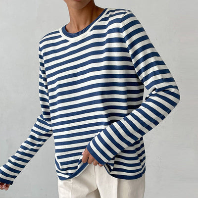 Avencea - Elegant Striped T-Shirt - Lightweight Fabric