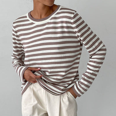 Avencea - Elegant Striped T-Shirt - Lightweight Fabric