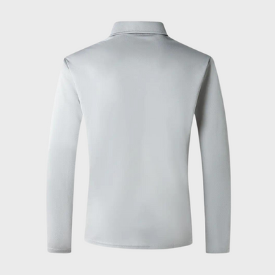 Avencea - Long Sleeve Polo Shirt with Collar
