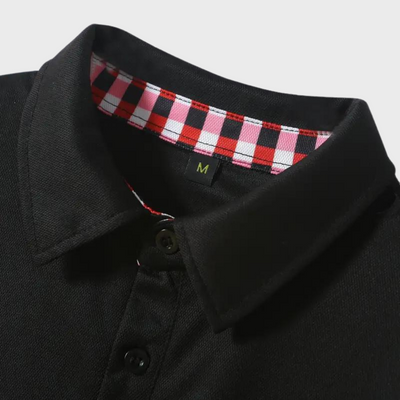 Avencea - Long Sleeve Polo Shirt with Collar