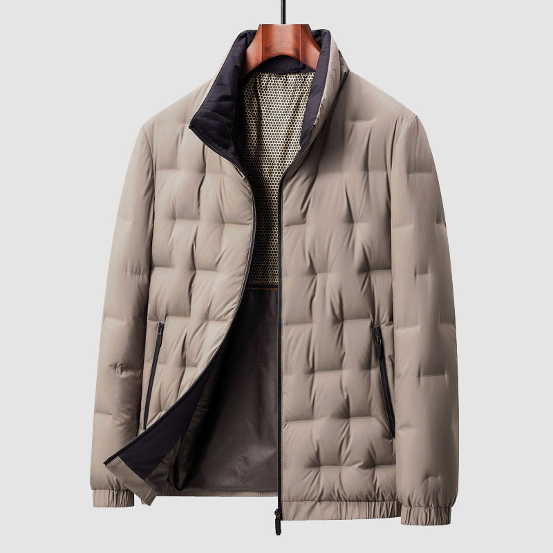 Men’s Down-Filled Quilted Jacket with Zipper