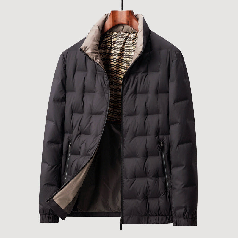 Men’s Down-Filled Quilted Jacket with Zipper