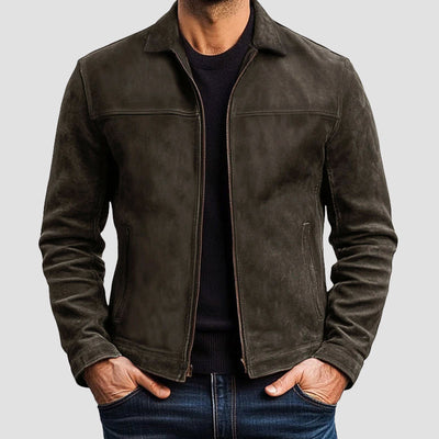 Men’s Faux Leather Biker Jacket with Tailored Fit