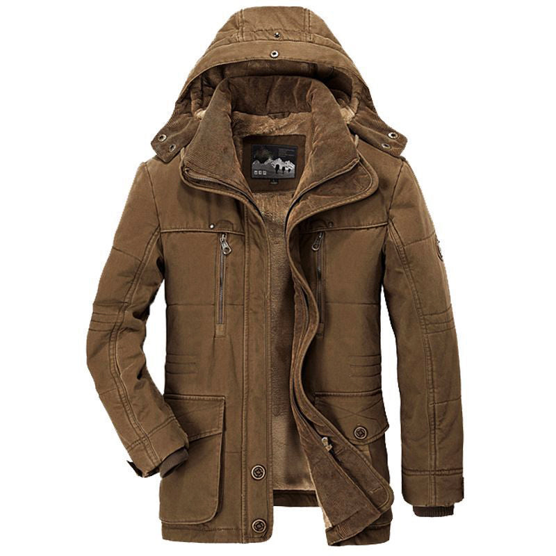 Men’s Winter Hooded Fleece-Lined Padded Jacket
