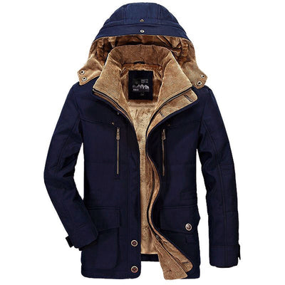 Men’s Winter Hooded Fleece-Lined Padded Jacket