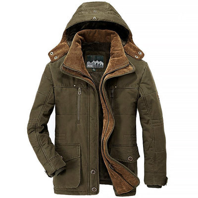Men’s Winter Hooded Fleece-Lined Padded Jacket