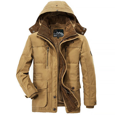Men’s Winter Hooded Fleece-Lined Padded Jacket