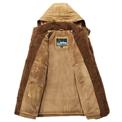 Men’s Winter Hooded Fleece-Lined Padded Jacket