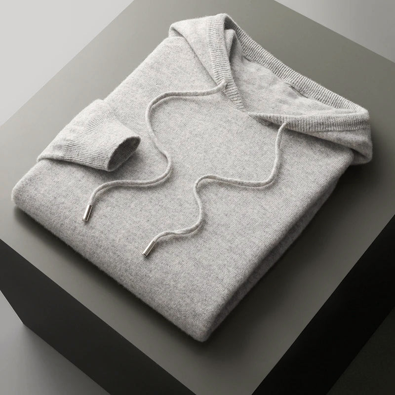 Merino Wool Winter Hoodie for Men