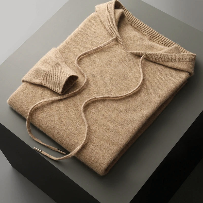 Merino Wool Winter Hoodie for Men