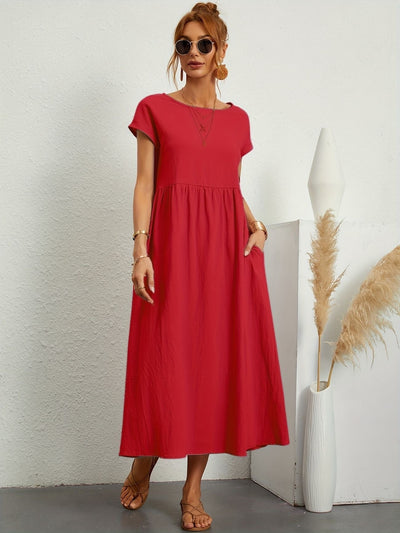Kimber - Casual O-Neck Midi Dress