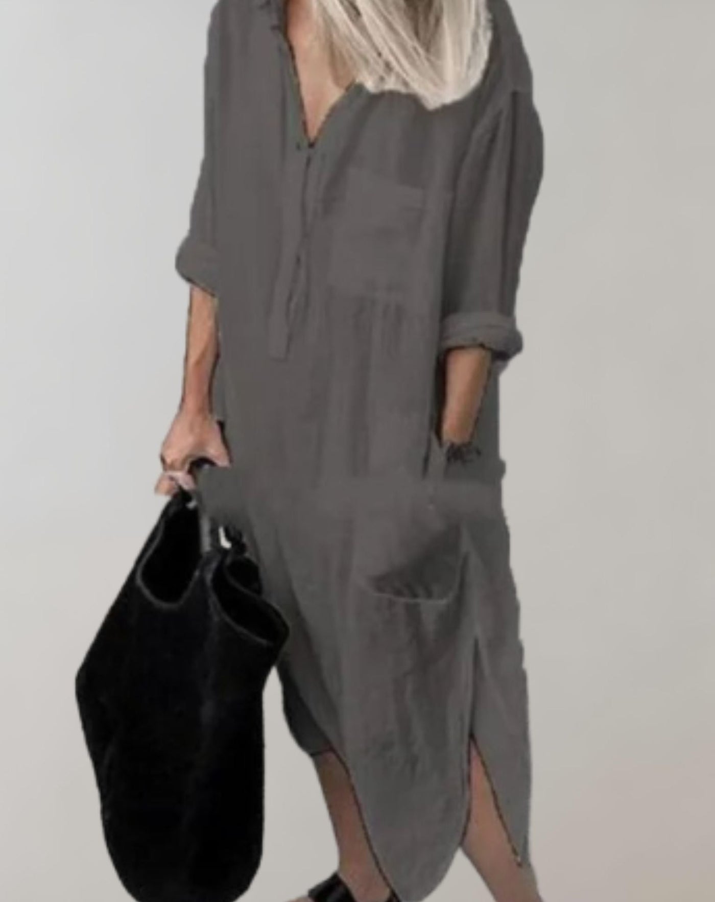 Aubrey - Casual Pocket Shirt Style Dress