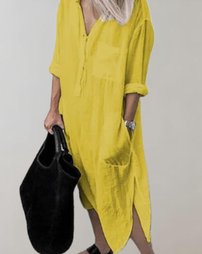 Aubrey - Casual Pocket Shirt Style Dress