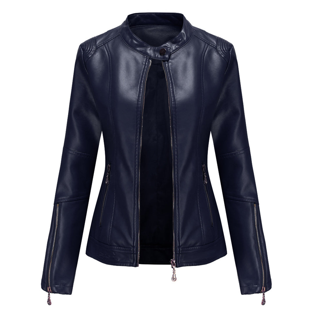 Avencea - Stylish PU Leather Jacket
