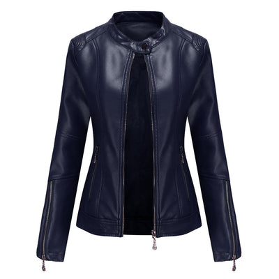 Avencea - Stylish PU Leather Jacket