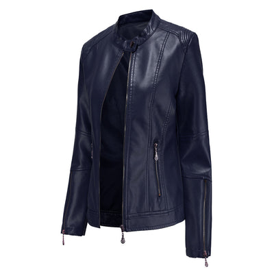 Avencea - Stylish PU Leather Jacket