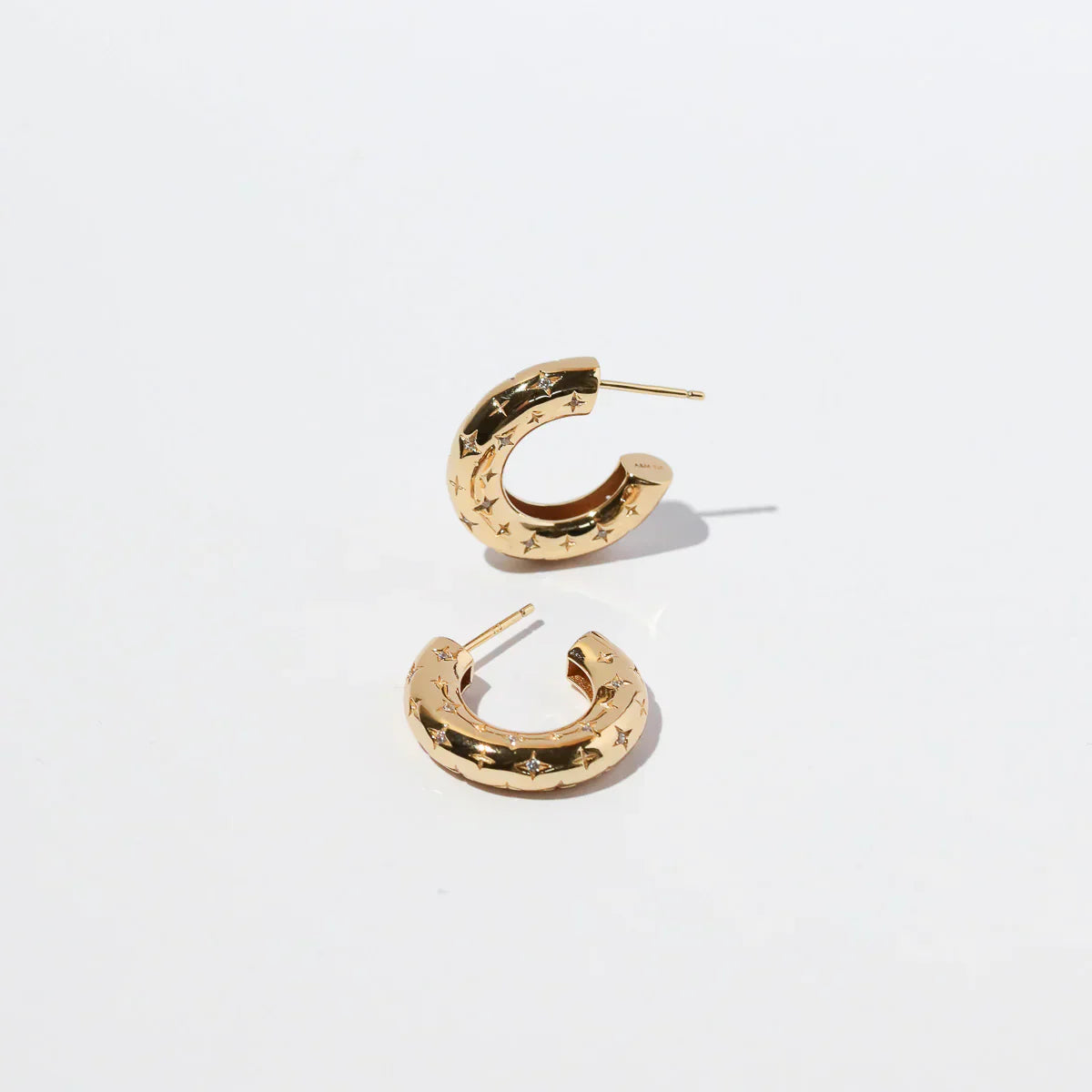 Cosmic Hoop Earrings | White Gold 16k