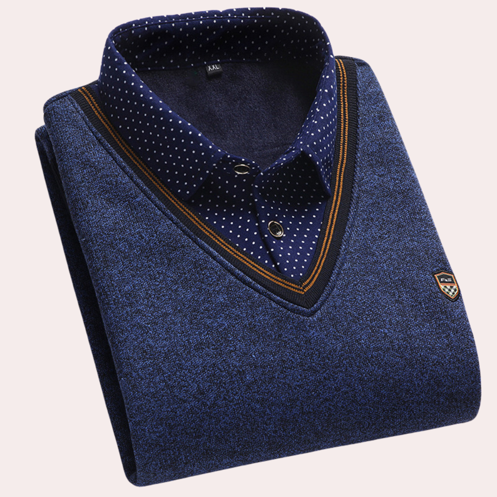 Avencea - Sweater with Shirt Collar