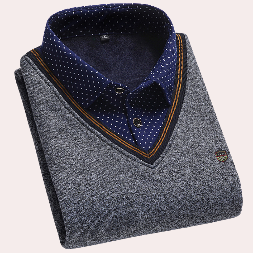 Avencea - Sweater with Shirt Collar