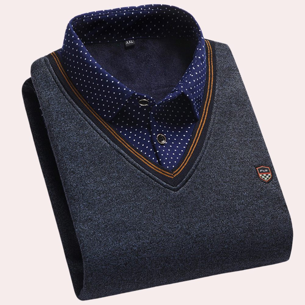Avencea - Sweater with Shirt Collar
