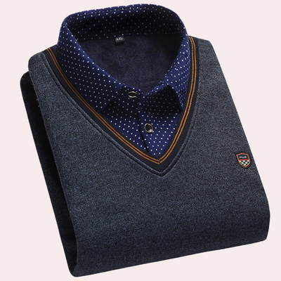Avencea - Sweater with Shirt Collar