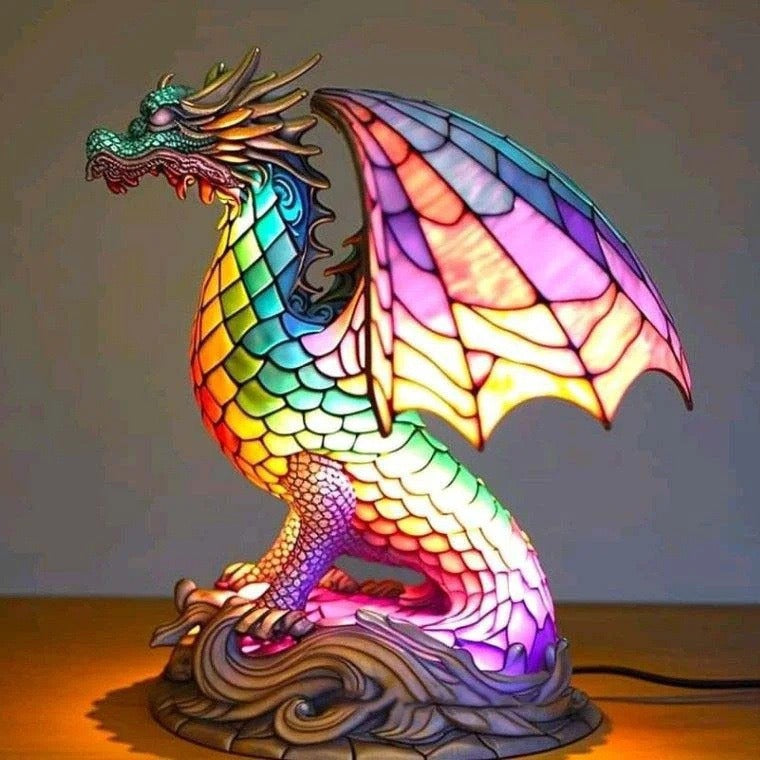 Ignis | Colorful Glass Dragon-Shaped Magic Lamp
