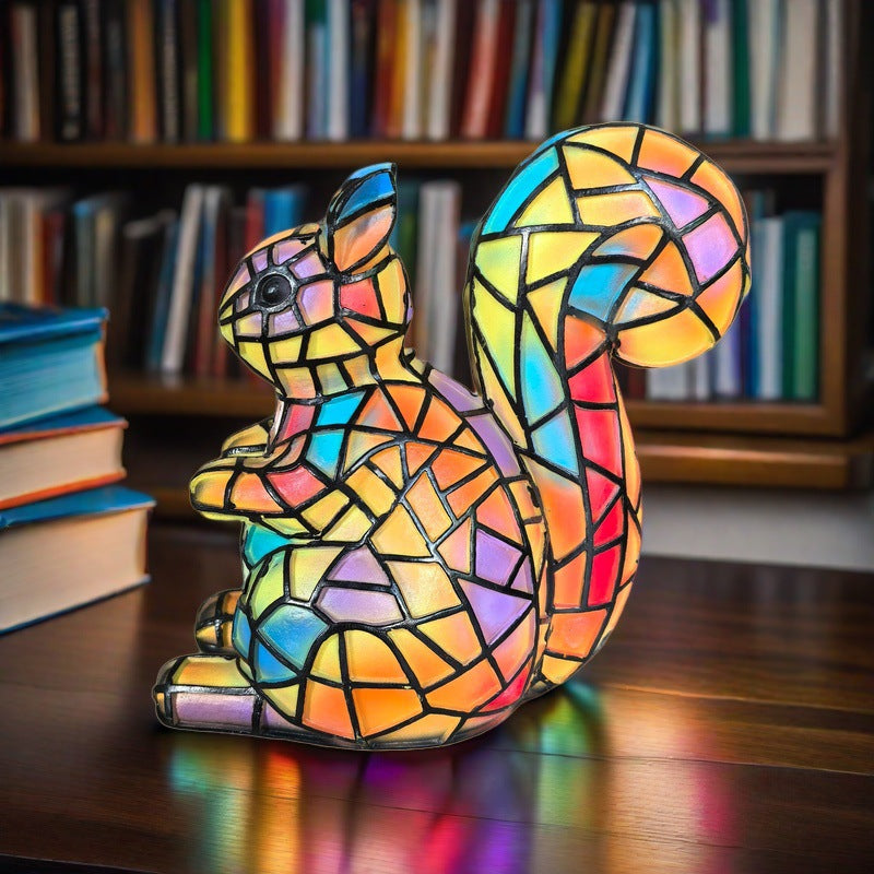 Nino | Magical Squirrel Lamp in Colorful Glass