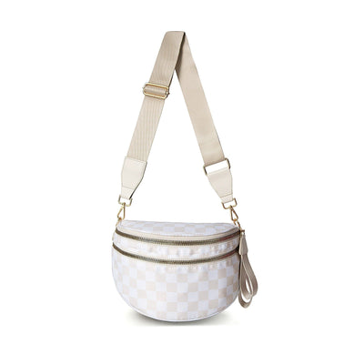 Cross Body Checkered Bum Sling Bag