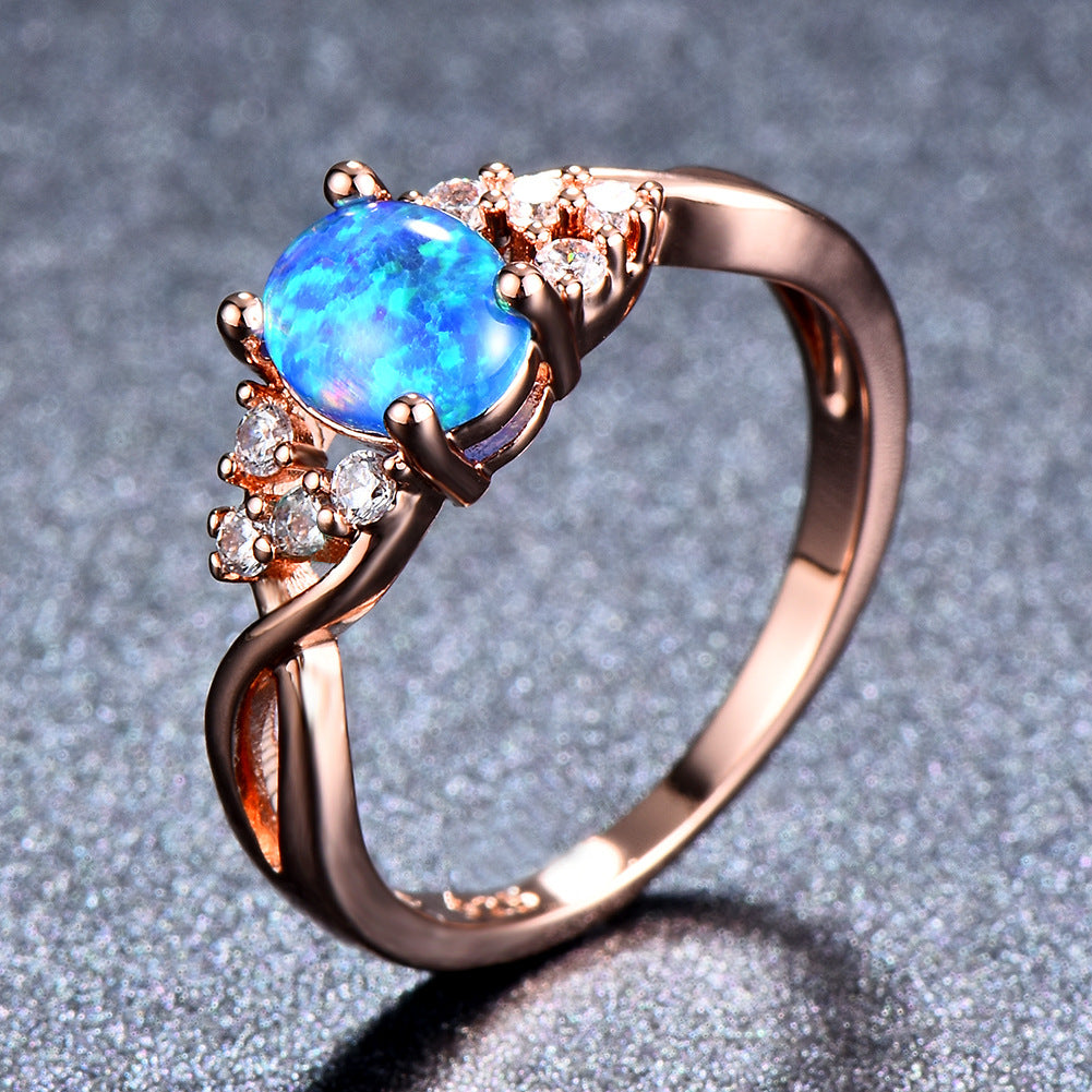 Sylva Moonhart Blue Ring | Rose Gold 14k