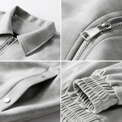 Novel Suede Bomber Jacket