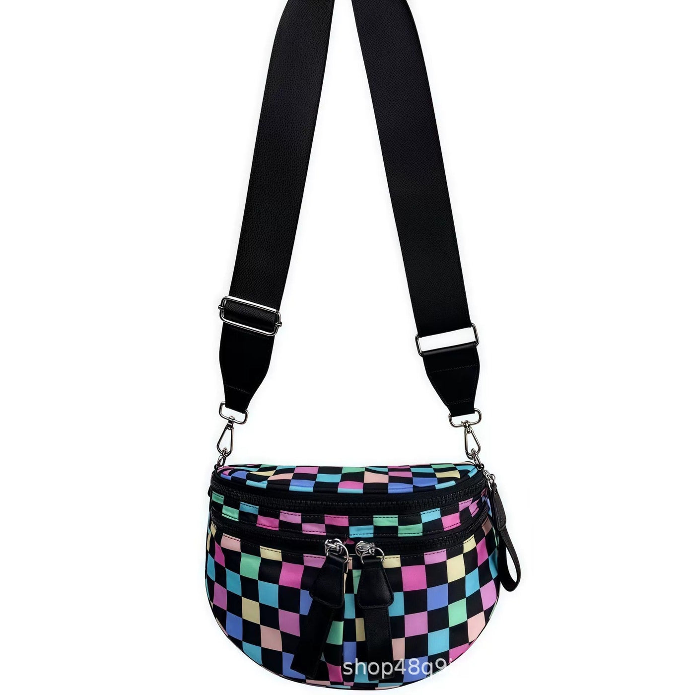 Cross Body Checkered Bum Sling Bag