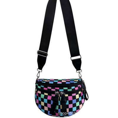 Cross Body Checkered Bum Sling Bag