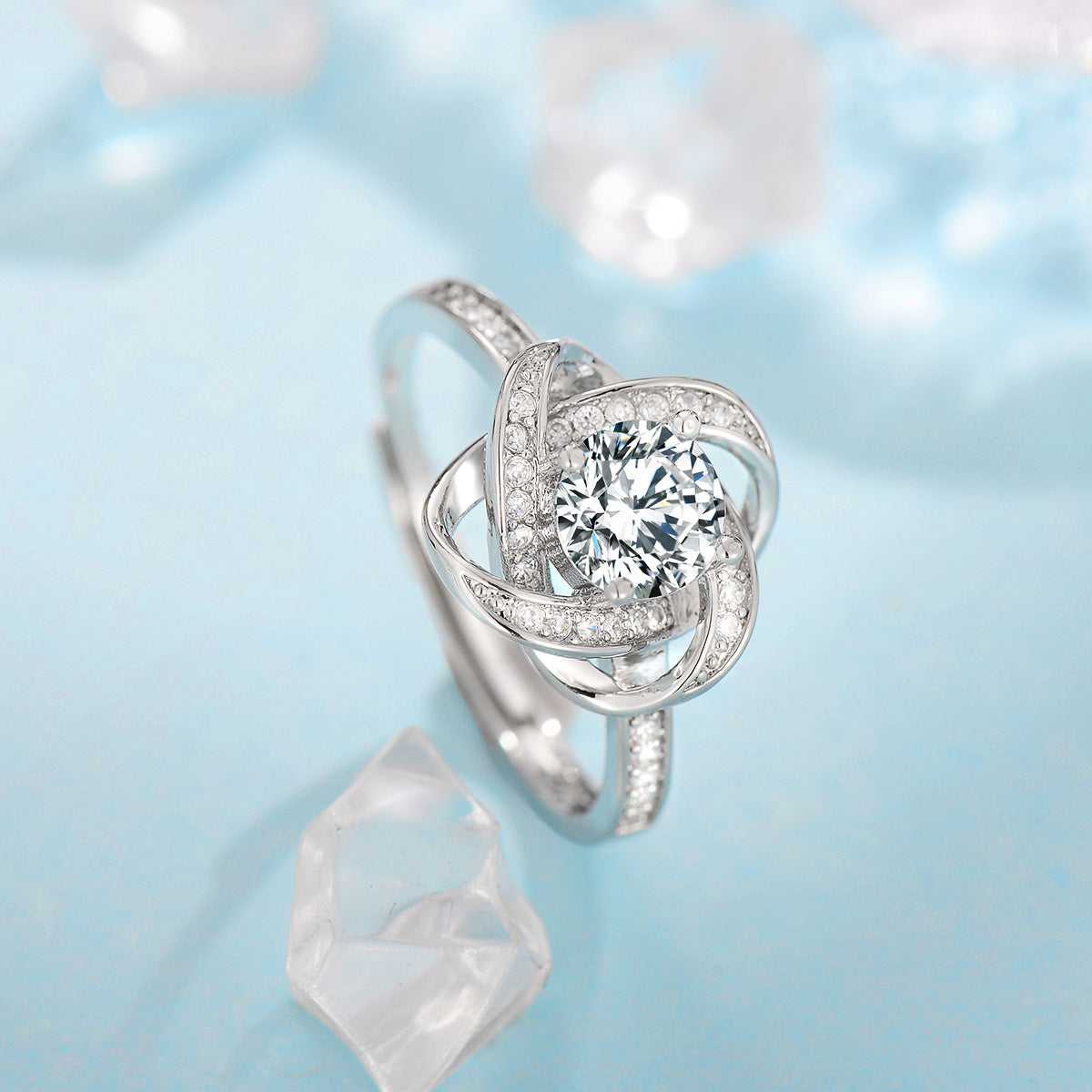 Fleur de Givre Clover Knot Set | White Gold 16k