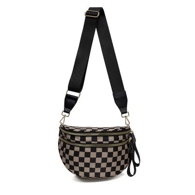 Cross Body Checkered Bum Sling Bag