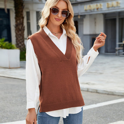 Valeria™ | Fitted V-Neck Knit Vest