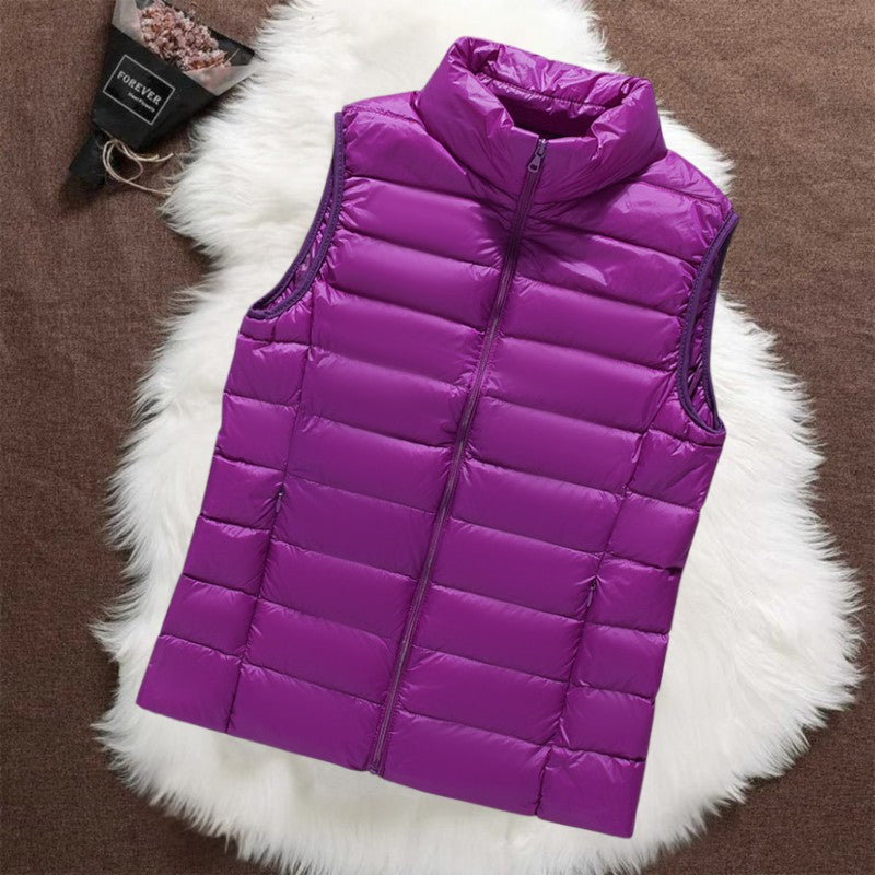 THE ELARA PUFFER VEST | PURPLE